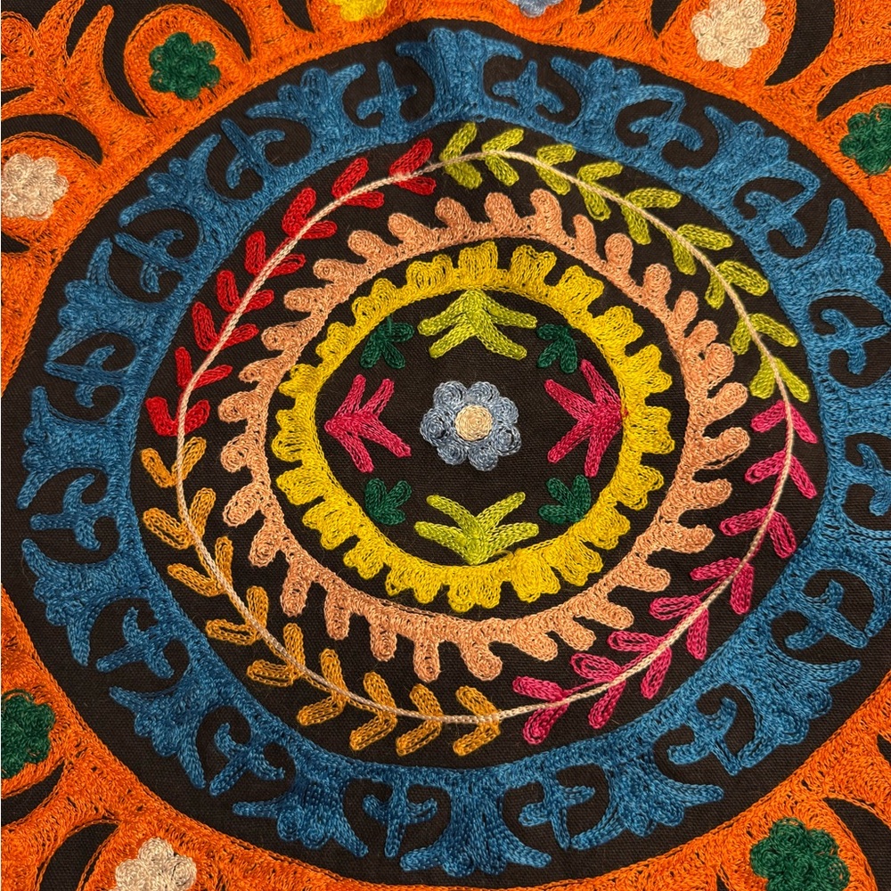 Vibrant Embroidered Pillow Cover - Picture 2 of 5